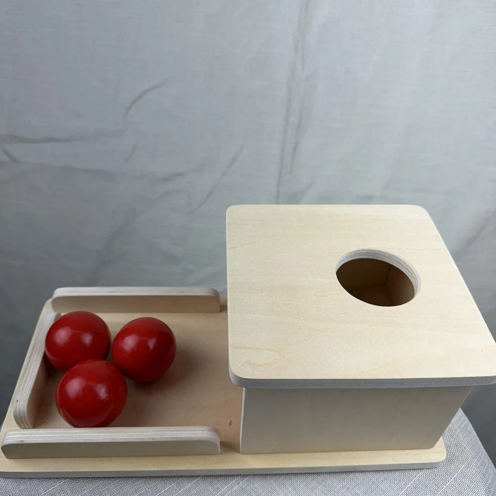 Toys By Cooper Wooden Object Permanence Box 3 Balls 6m+ Beige Toy Learning New
